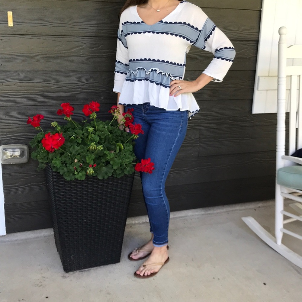 Frilly Ruffled Hem Blouse